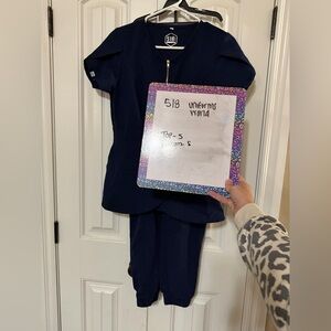 Women's Navy Scrub Set
